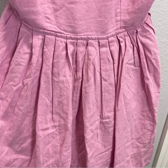 Free People Melted Hearts Mini Dress Pink Small Linen Blend